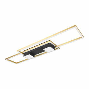 Lampa sufitowa LED w czarno-złotym kolorze ze zdalnym sterowaniem i ściemniaczem 28x100 cm Albany – Trio obraz