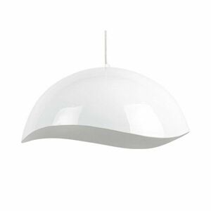 Biała lampa wisząca z metalowym kloszem ø 50 cm Waved – Leitmotiv obraz