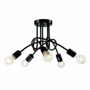 Czarna lampa sufitowa bez klosza 46x46 cm Camilla – LAMKUR obraz