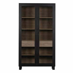 Czarna witryna z litego drewna sosnowego 110x200 cm Goos – WOOOD obraz