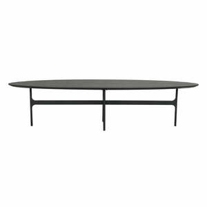 Czarny stolik z blatem w dekorze jesionu 180x50 cm Colton – Rowico obraz
