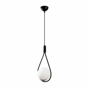 Czarno-biała lampa wisząca ze szklanym kloszem Mudoni – Opviq lights obraz