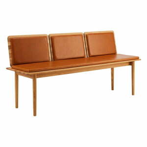 Koniakowo-naturalna skórzana ławka Elba – Hammel Furniture obraz