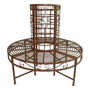 Czarno-ciemnobrązowa metalowa ławka ogrodowa Larissa – Garden Pleasure obraz