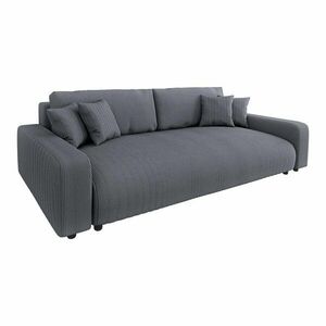 Ciemnoszara sztruksowa rozkładana sofa ze schowkiem 234 cm Sara – Ropez obraz
