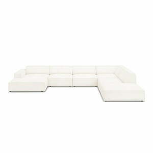 Beżowy narożnik (prawostronny) z materiału bouclé Jodie – Micadoni Home obraz