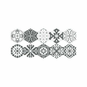 Zestaw 10 naklejek na podłogę Ambiance Hexagons Rosito, 20x18 cm obraz