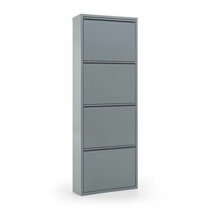 Szara metalowa szafka na buty z 4 przegrodami Kave Home Rox obraz