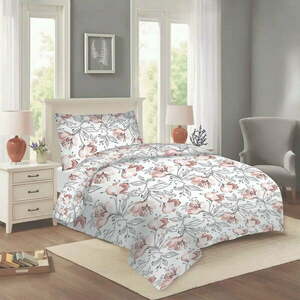 Biało-różowa bawełniana pościel jednoosobowa 140x200 cm Elis – Cotton House obraz