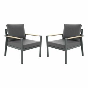 Ciemnoszary metalowy fotel ogrodowy Sibiu Duo – Rojaplast obraz