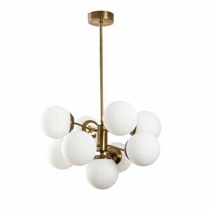 Biała lampa wisząca z elementami w kolorze złota Opviq lights Mudoni obraz