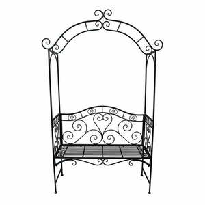 Czarna metalowa ławka ogrodowa Colima – Garden Pleasure obraz