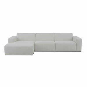 Biały moduł sofy z materiału bouclé (lewostronny) Roxy – Scandic obraz