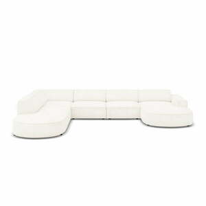 Beżowy narożnik (lewostronny) z materiału bouclé Jodie – Micadoni Home obraz