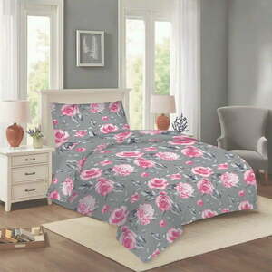 Różowo-szara bawełniana pościel jednoosobowa 140x200 cm Dana – Cotton House obraz