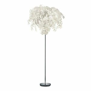Biała lampa stojąca Trio Leavy, wys. 180 cm obraz
