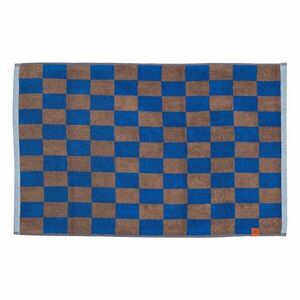 Niebiesko-brązowy dywanik łazienkowy z bio bawełny 50x80 cm Retro – Mette Ditmer Denmark obraz
