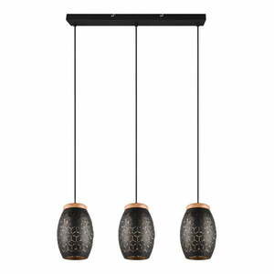 Czarna lampa wisząca ø 15 cm Bidar – Trio obraz