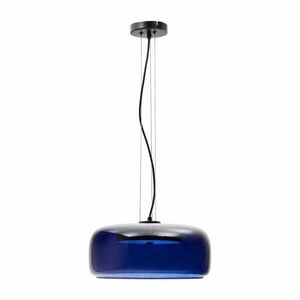 Ciemnoniebieska lampa wisząca LED ze szklanym kloszem ø 38 cm Reig – Kave Home obraz