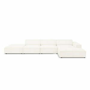 Beżowy narożnik (prawostronny) z materiału bouclé Jodie – Micadoni Home obraz