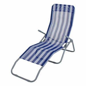 Niebieski metalowy składany leżak ogrodowy Sandia – Garden Pleasure obraz