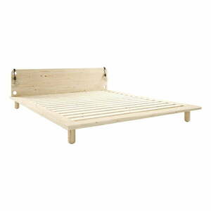 Łóżko dwuosobowe z drewna sosnowego ze stelażem 180x200 cm Peek – Karup Design obraz