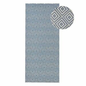 Niebieski chodnik odpowiedni na zewnątrz NORTHRUGS Karo, 80x200 cm obraz