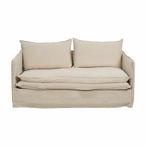 Kremowa lniana sofa 180 cm – Ixia obraz