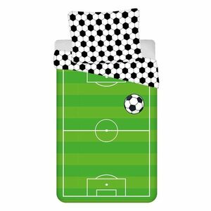 Zielona bawełniana pościel dziecięca jednoosobowa 140x200 cm Football – Jerry Fabrics obraz