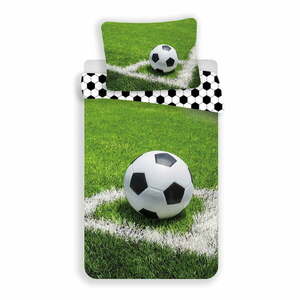 Zielona bawełniana pościel dziecięca jednoosobowa 140x200 cm Football – Jerry Fabrics obraz