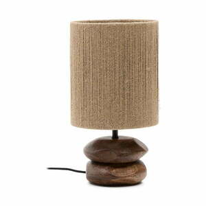 Lampa stołowa z litego drewna akacjowego w ciemnym naturalnym kolorze (wysokość 43 cm) Kor – Kave Home obraz