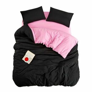 Czarno-różowa pościel dwuosobowa z prześcieradłem/4-częściowa 200x220 cm Classic – Mila Home obraz
