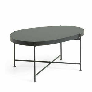 Czarny stolik ze szklanym blatem 55x82 cm Marlet – Kave Home obraz