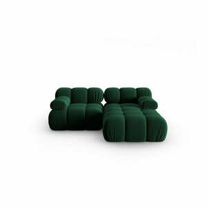 Zielony aksamitny narożnik (prawostronny) Bellis – Micadoni Home obraz