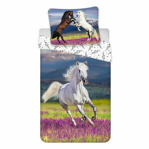 Bawełniana pościel dziecięca jednoosobowa 140x200 cm Horse "Meadow" – Jerry Fabrics obraz