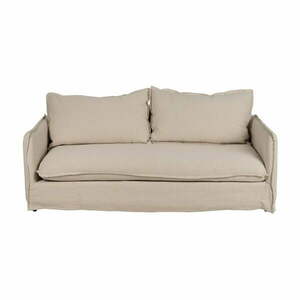 Kremowa lniana sofa 200 cm – Ixia obraz
