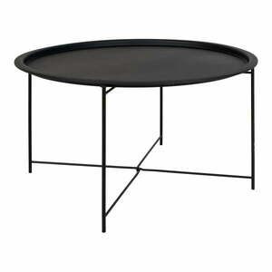 Czarny metalowy okrągły stolik ø 75 cm Bastia – House Nordic obraz
