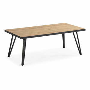Czarny stolik z blatem w dekorze dębu 60x120 cm Sindi – Marckeric obraz