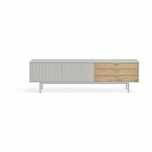 Szaro-naturalna szafka pod TV w dekorze dębu 180x52 cm Sierra – Teulat obraz