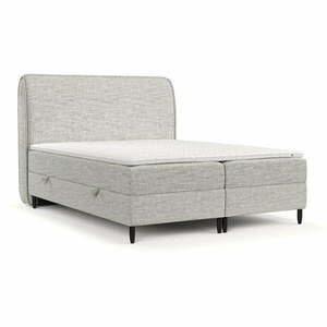 Jasnoszare łóżko boxspring ze schowkiem 160x200 cm Melba – Maison de Rêve obraz