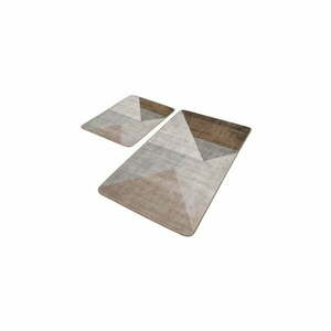 Szaro-brązowe aksamitne dywaniki łazienkowe zestaw 2 szt. 60x100 cm – Mila Home obraz