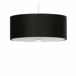 Czarna lampa wisząca z tekstylnym kloszem ø 30 cm Herra – Nice Lamps obraz