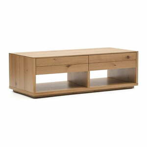 Stolik w dekorze dębu w naturalnym kolorze 60x140 cm Alguema – Kave Home obraz