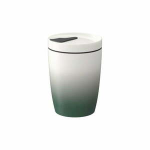 Zielono-biały porcelanowy kubek podróżny Villeroy & Boch Like To Go & To Stay, 290 ml obraz