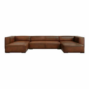 Koniakowy skórzany narożnik (w kształcie litery "U") Madame – Windsor & Co Sofas obraz