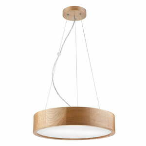 Brązowa lampa wisząca ze szklanym kloszem ø 37 cm Eveline – LAMKUR obraz