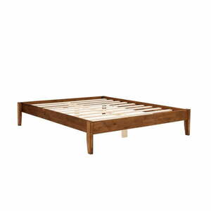 Ciemnobrązowe łóżko dwuosobowe z litego drewna świerkowego ze stelażem 180x200 cm Galaksi – Kalune Design obraz