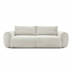 Kremowa sztruksowa rozkładana sofa 257 cm Lucien – Bobochic Paris obraz