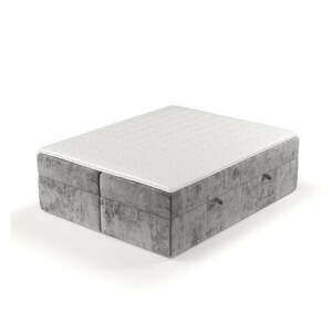 Szare łóżko boxspring ze schowkiem 140x200 cm Yoko – Maison de Rêve obraz