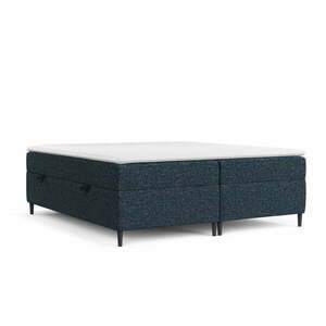 Ciemnoniebieskie łóżko boxspring ze schowkiem 200x200 cm Araya – Maison de Rêve obraz